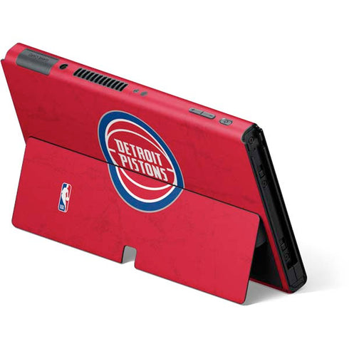 NBA Detroit Pistons Distressed Nintendo Switch OLED (2021) Skin